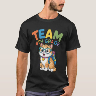 Retour à l'école T-shirts chat équipe 8e année gar