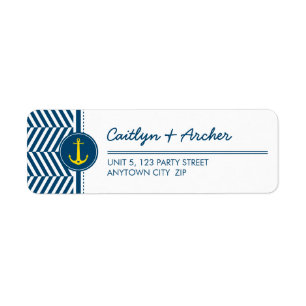 RETOUR ADRESSE ÉTIQUETTE d'ancrage nautique modern