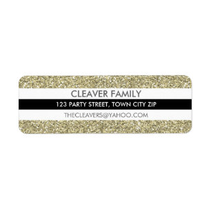 RETOUR ADRESSE ÉTIQUETTE parties scintillant rayée