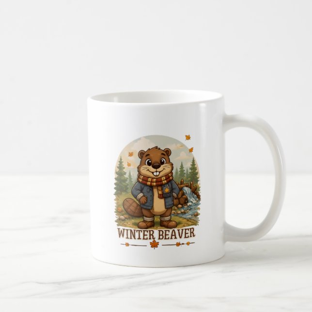 Retour au barrage ! Mug à café avec un joli castor (Droite)
