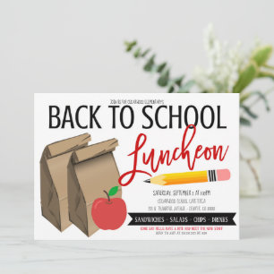 Retour au déjeuner scolaire Invitation