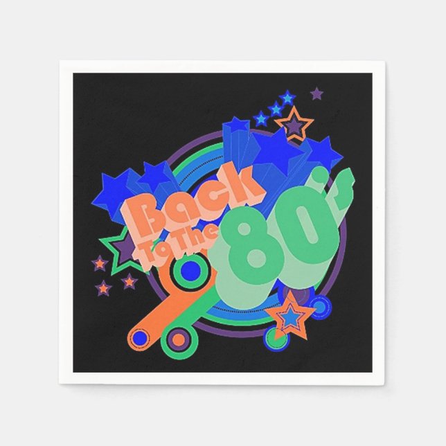 Retour aux serviettes en papier rétro des années 8 (Devant)