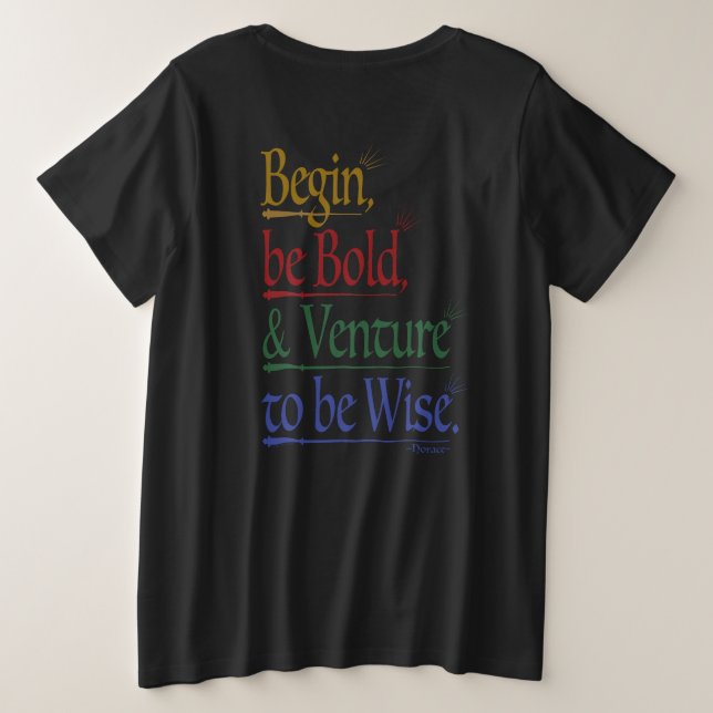 Retour - Citation Magique Horace Plus Taille Tee (Design dos)