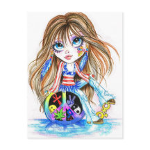 Retour Dans Le Jour Hippie Imaginaire Art Carte Po