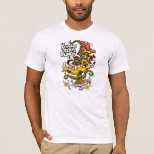Retour du T-shirt de blanc de champignons