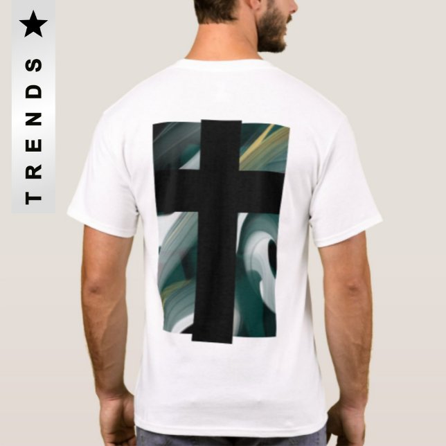 Retour Imprimer T-shirt Tendance Abstraite Noir Ve (Créateur téléchargé)