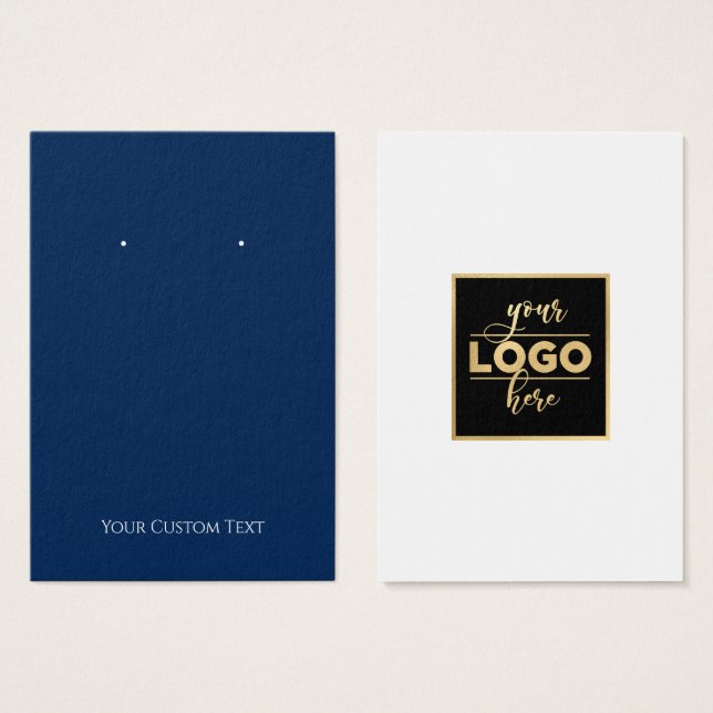 Retour Logo Marine Blue Earring Carte d'affichage (Devant & derrière)