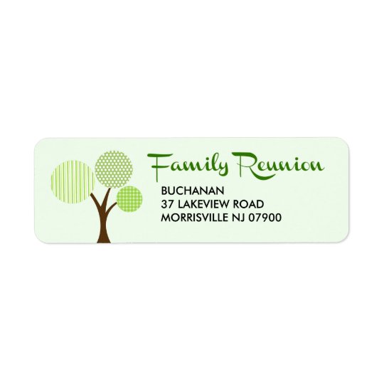 Retour lunatique de la Réunion de famille d'arbre Étiquette D'adresse Retour