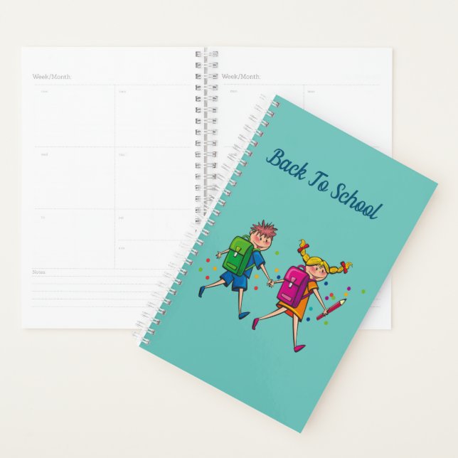 Retour turquoise À l'école (Devant avec enveloppe)