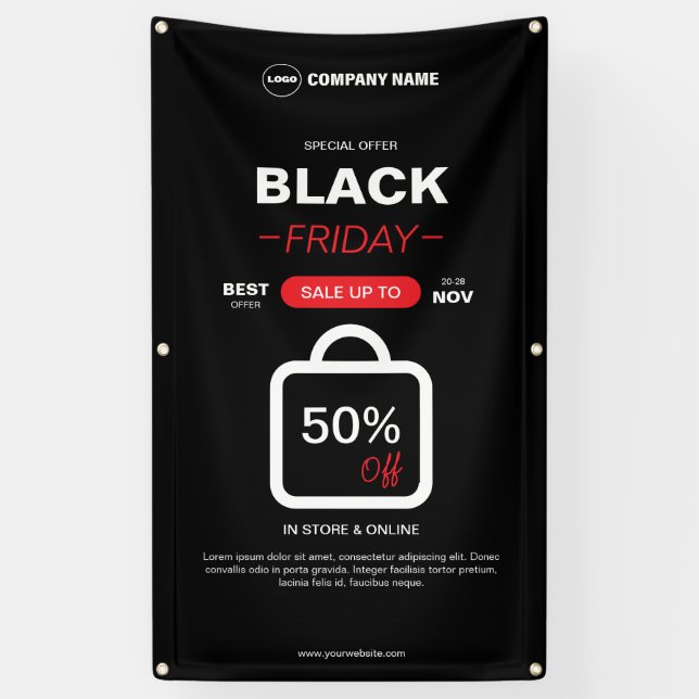 Retour Vendredi Bannière du logo personnalisé (Vertical)