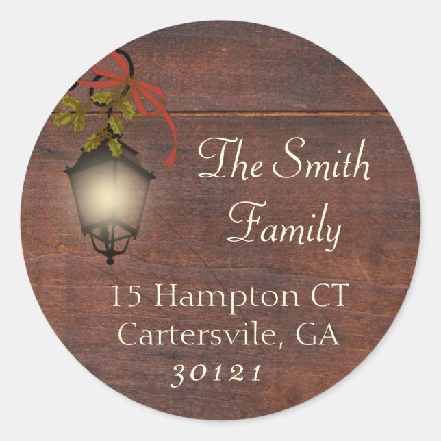 Retourner Adresse Sticker Lanterne de Noël (Devant)