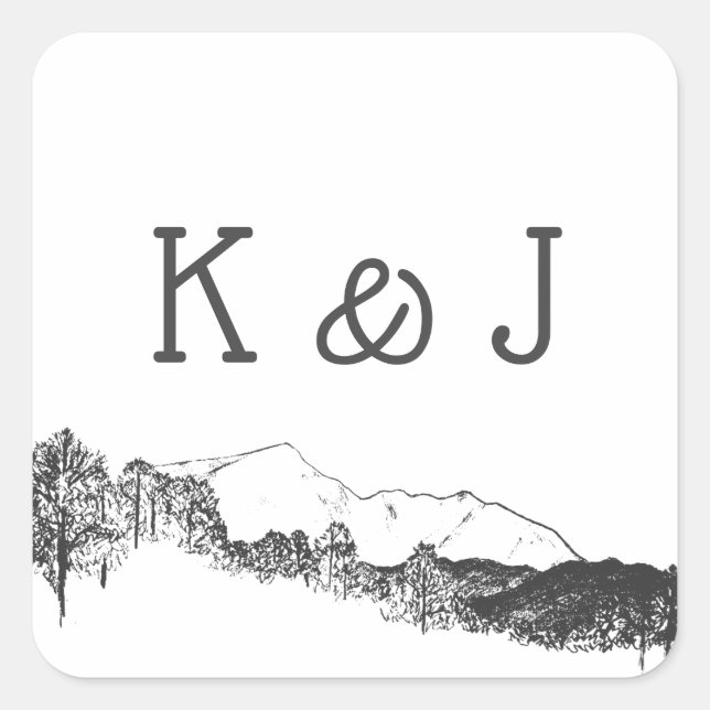 Retraite de montagne ⎥ Autocollant monogramme (Devant)