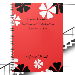 Retraite du livre d'hôtes Red Black White Floral
