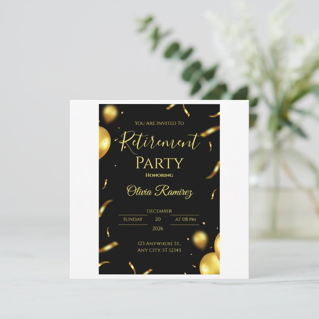 Retraite Élégante Noire Et Or (Debout devant)