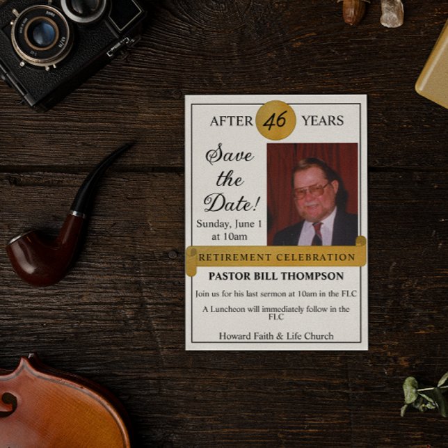 Retraite Enregistrer la date Photo Invitation (Créateur téléchargé)