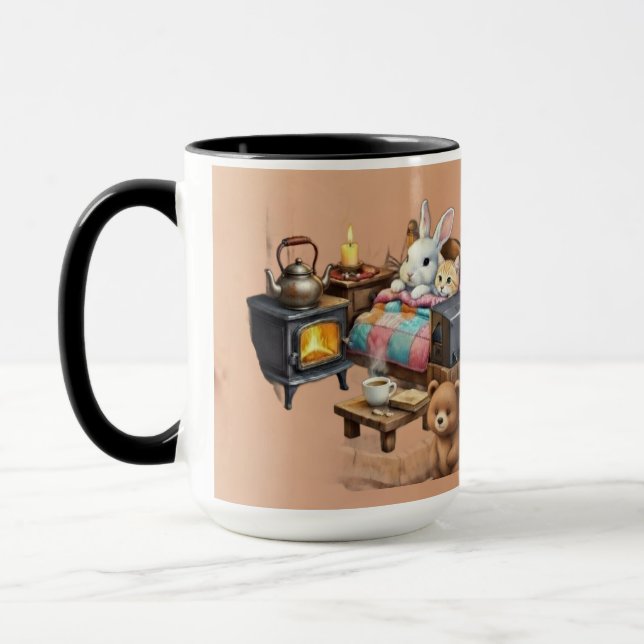 "Retraite Rustique : Tasse à café animalière de st (Gauche)