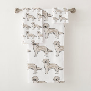 Retriever Golden Cream Anglais Motif Chien Mignon