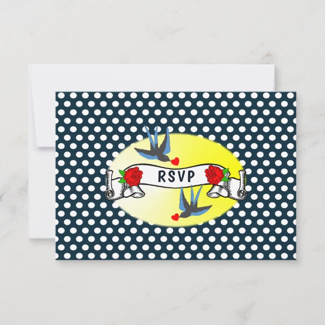 Rétro 1950's Rockabilly Wedding RSVP (Devant)