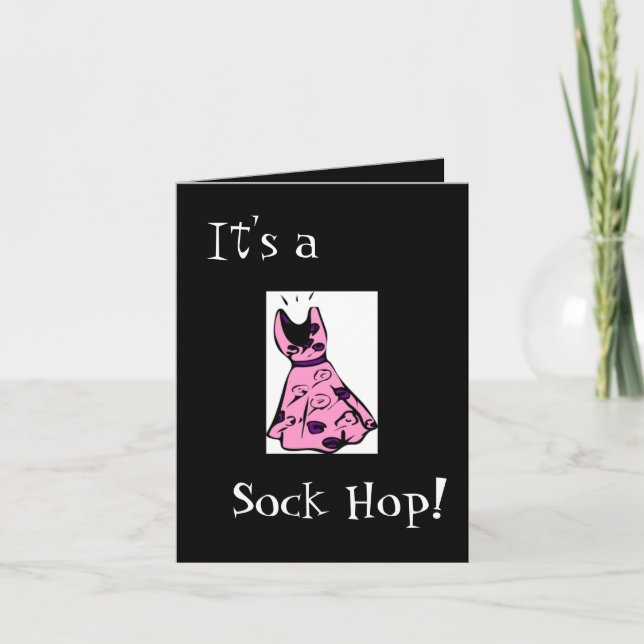 Retro 1950s Sock Hop Invitation (Devant)