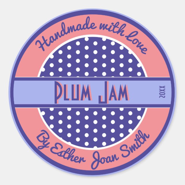 Retro 1950s texte personnalisé Étiquette alimentai (Devant)