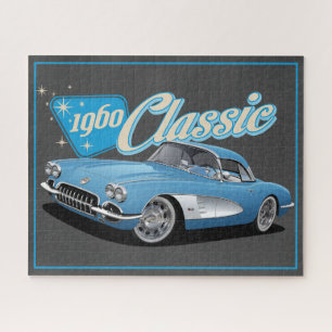 Retro 1960 Classic Car Stars Jigsaw Puzzle
