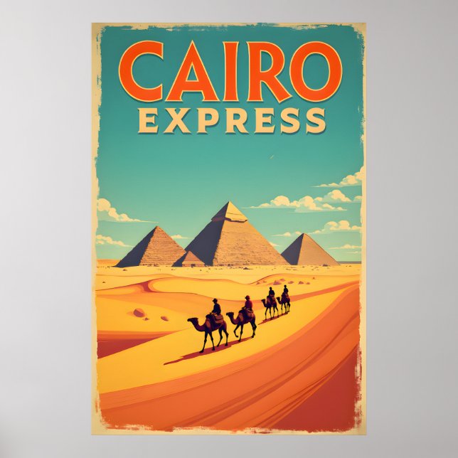 Retro 1960 Egypte : Poster de l'Express Vintage du (Devant)
