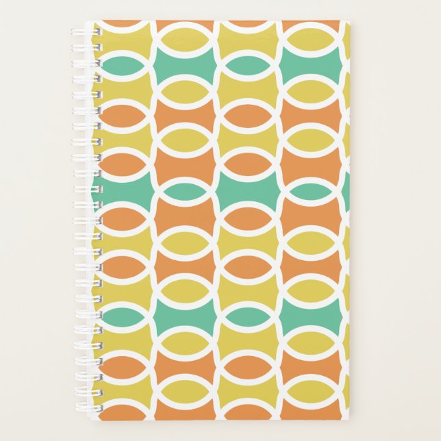 Rétro 1960s Cercles Ovals Orange Or Turquoise (Devant)
