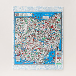 Retro 1966, Ohio map jigsaw puzzle puzzle 16" x 20