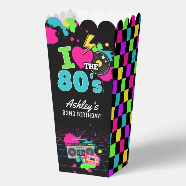 Retro 1980 Neon Anniversaire Ballotins (Verso)