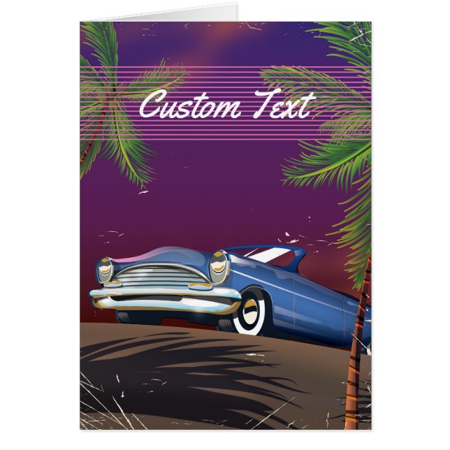 Retro 1980s Car neon poster (Devant)