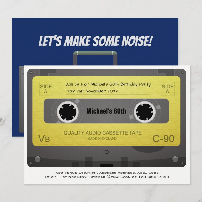 RETRO 60e anniversaire MAN Invitation Music Casset (Devant / Derrière)