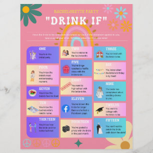 Retro 70's Style Bachelorette Party Boire si jeu