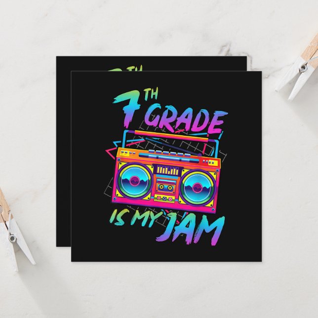 Rétro 80s 7e année est mon truc retour à l'école (Devant/Arrière en situation)