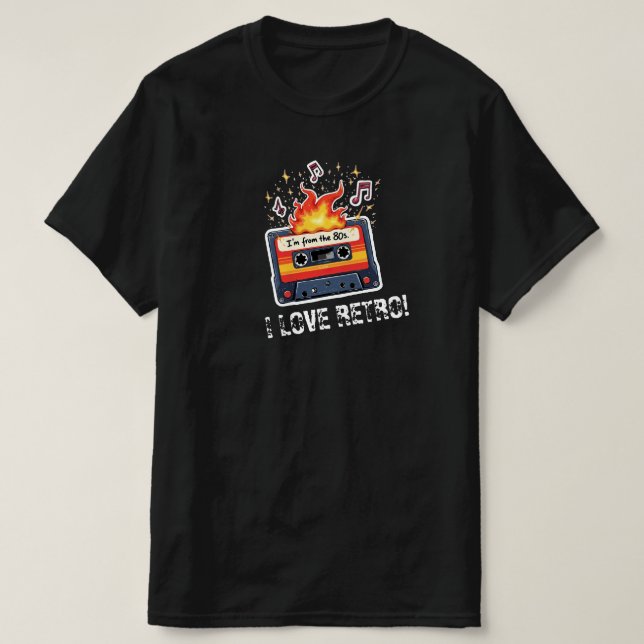 Retro 80s Cassette Tape T-Shirt – I Love Retro (Design devant)