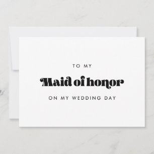 Rétro à ma femme d'honneur sur ma carte de jour de