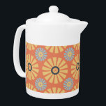 Retro Abstrat Motif de marguerites bleues et orang<br><div class="desc">Les mots qui viennent à l'esprit en regardant cette douce marguerite abstraite et rétro bleue et orange clair sur un arrière - plan orange foncé qui répète motif. Oh si adorable et super mignon aussi. Ce motif floral abstrait classique se traduit parfaitement à la fois par des objets de mode...</div>