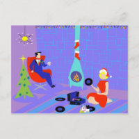 Retro Accueil pour les Fêtes Carte postale