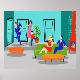 Rétro affiche classique de télévision