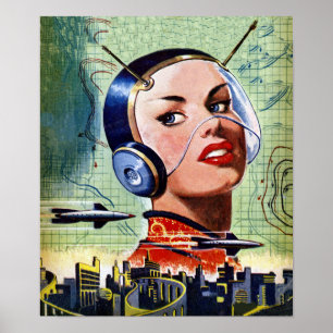 Rétro affiche de la science-fiction