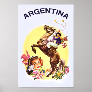 Rétro affiche de voyage pour l'Argentine