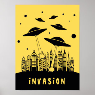 Rétro affiche étrangère d'invasion