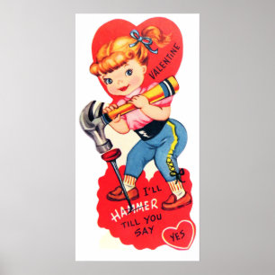 Rétro affiche vintage mignonne de Valentine