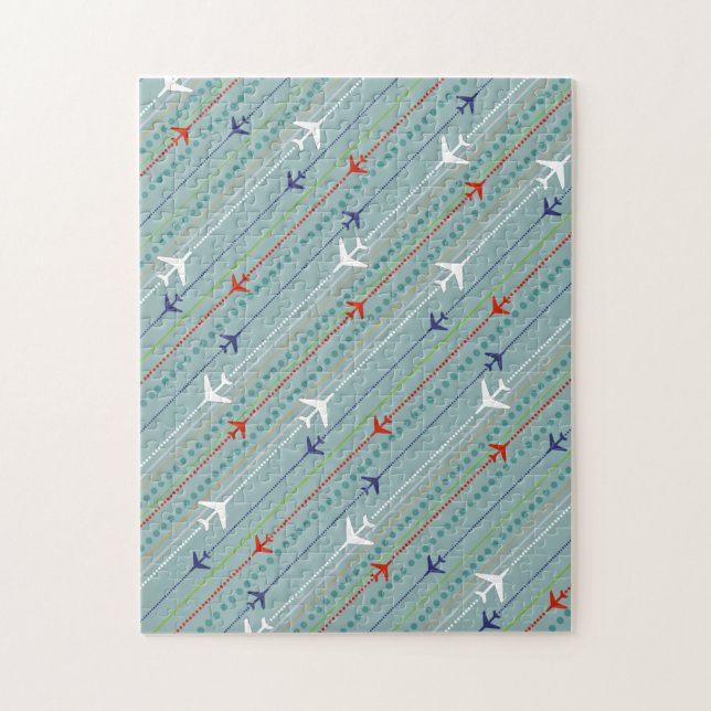 Retro Airplane Pattern Puzzle (Vertical)