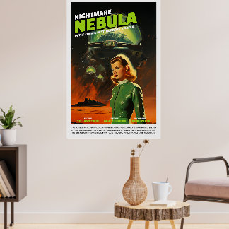 Retro Alien Sci-Fi Movie Inspired Wall Poster
