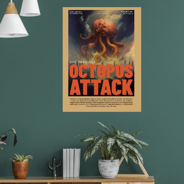 Retro Alien Sci-Fi Movie Inspired Wall Poster (Salon 1)