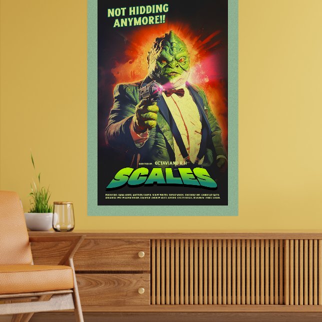 Retro Alien Sci-Fi Movie Inspired Wall Poster (Salon 2)