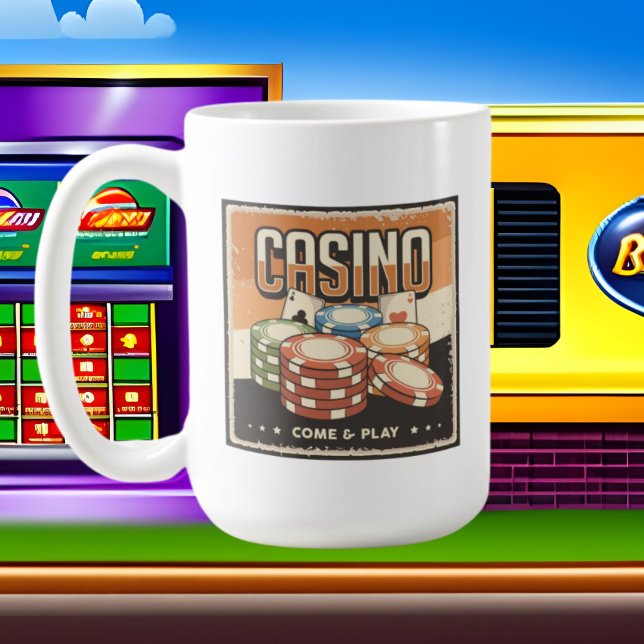 retro Amateurs de jeu Casino Coffee Mug (Créateur téléchargé)
