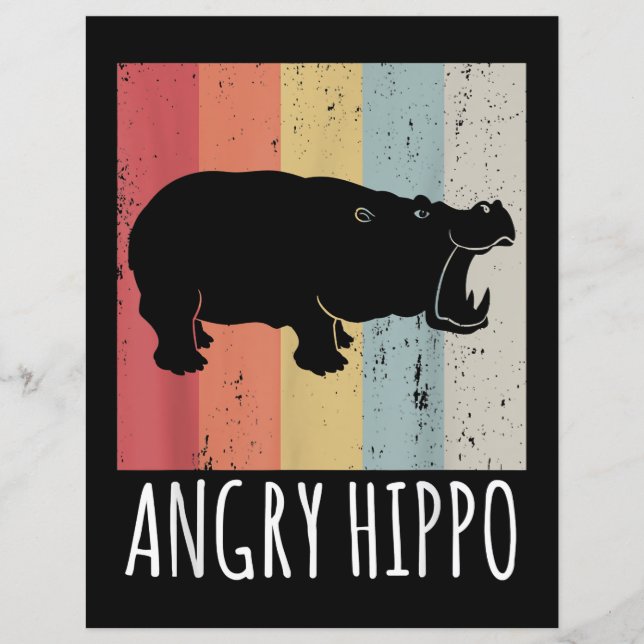 Rétro Angry Hippo - Vintage Hippopotamus (Devant)