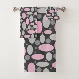 rétro, années soixante, pois, gris et rose