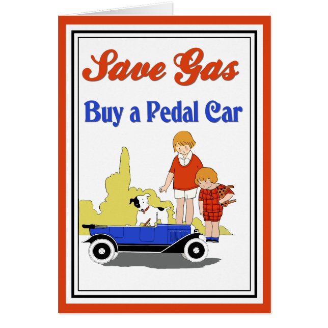Rétro annonce vintage drôle de voiture (Devant)
